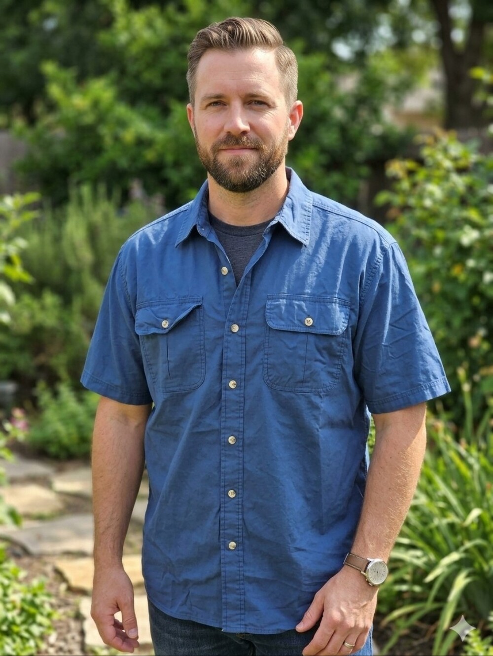 Mens Dakota Grizzly men's short-sleeve outdoor button-up shirt